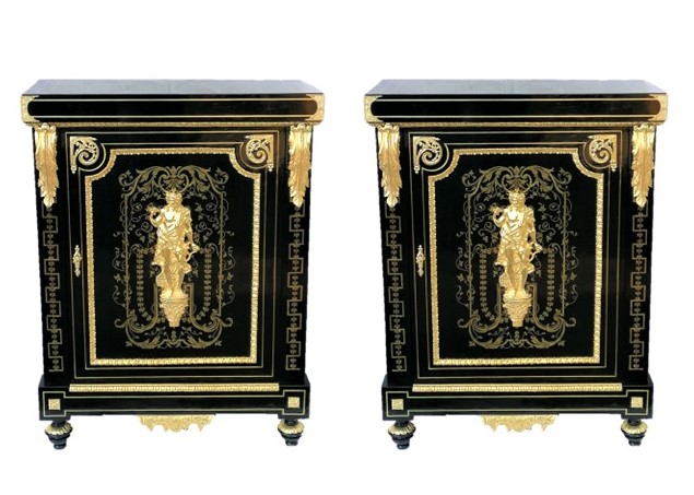 Rare paire de meubles d'apparat Boullle Napoleon III BEFORT jeune