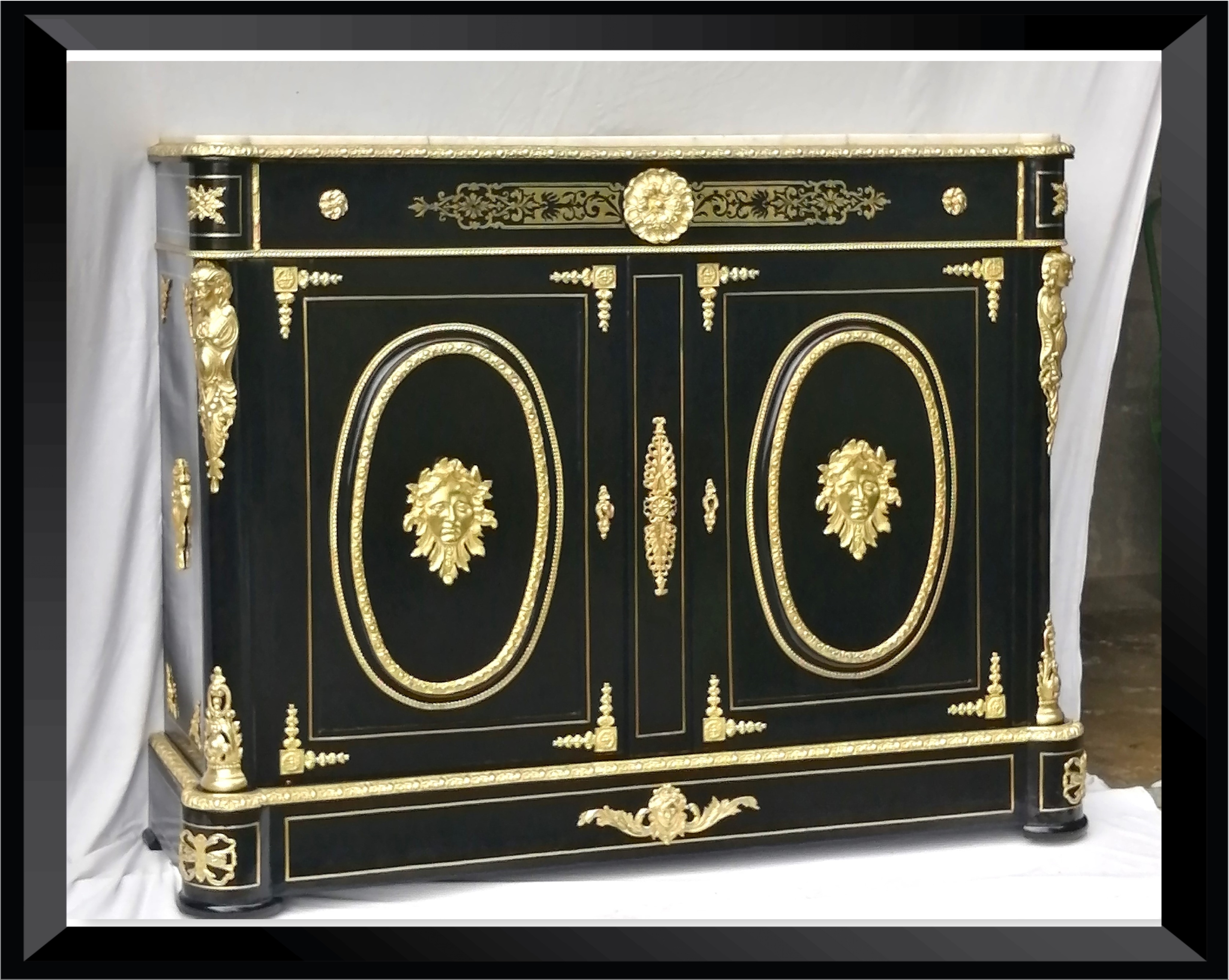 Grand meuble 2 portes marqueterie Boulle Napoléon III