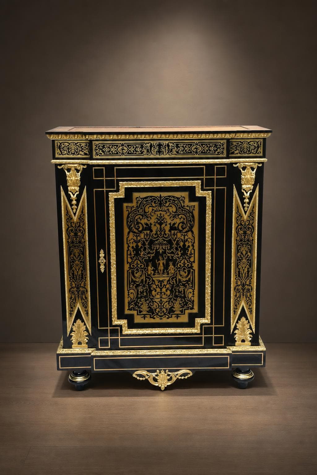 Meuble d’appui marqueterie Boulle Napoléon III signé DIEHL