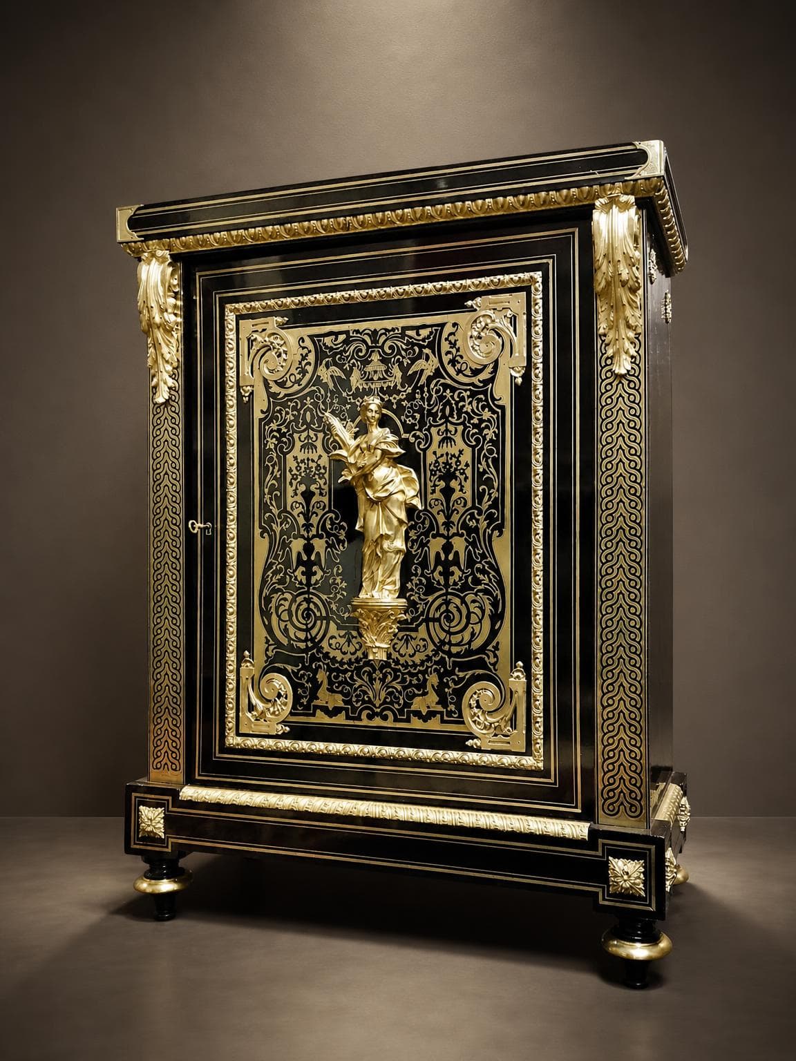 Louis XIV style Boulle side cabinet, Napoleon III period, signed BEFORT Jeune