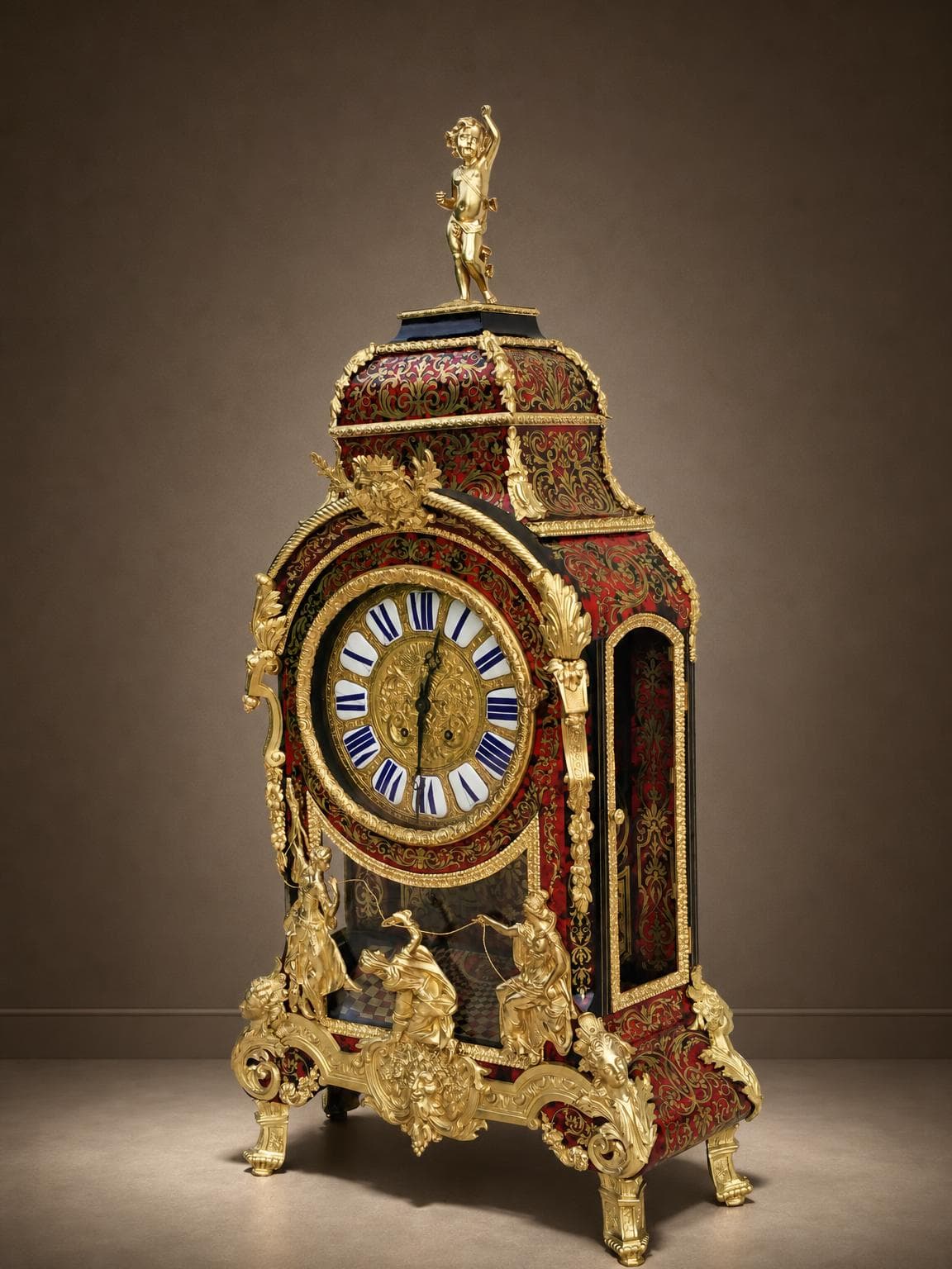 Enormous Napoleon III Boulle cartel clock signed Henri PICARD, 112 cm