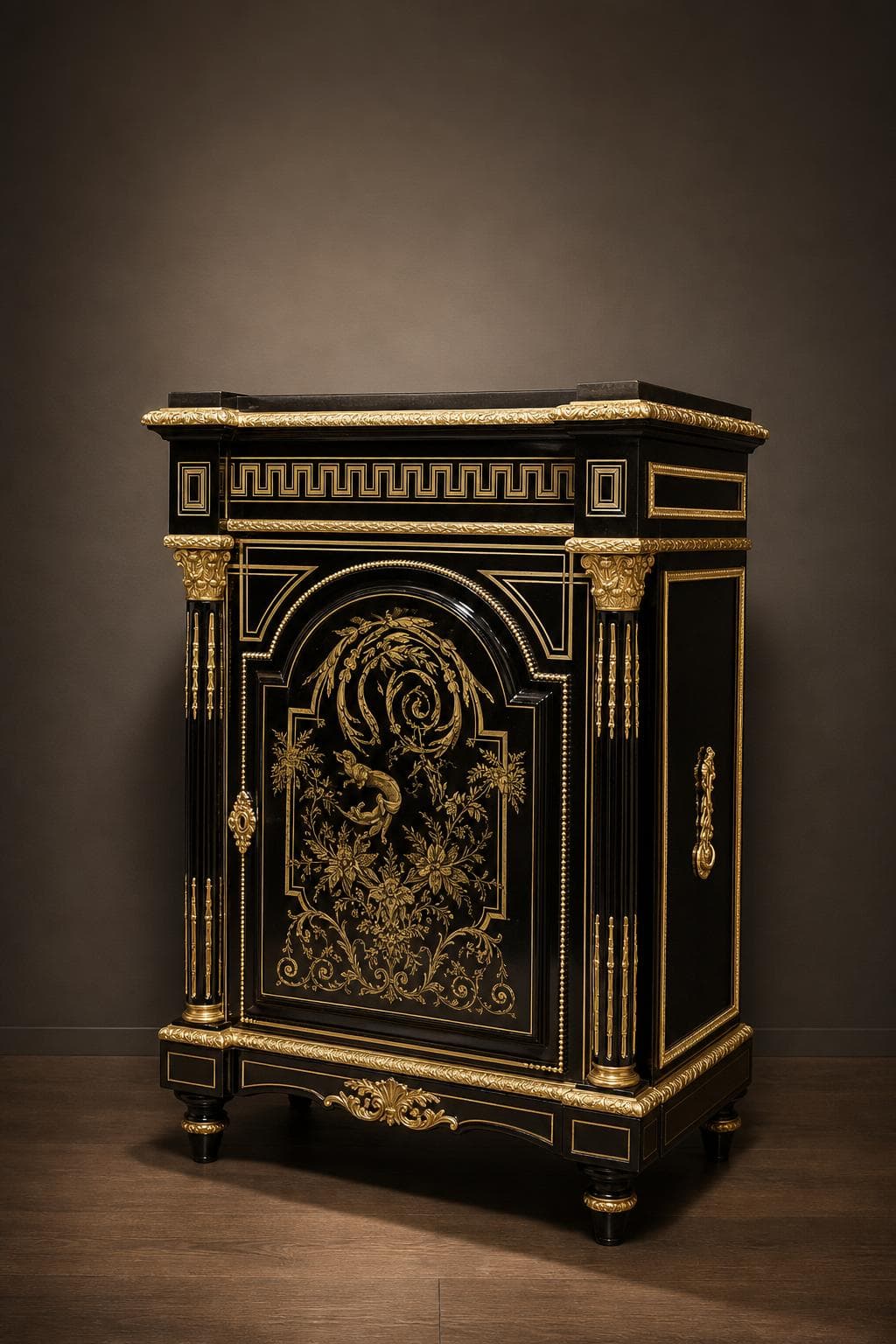 meuble d’appui en marqueterie boulle époque Napoléon III estampillé « Diehl »