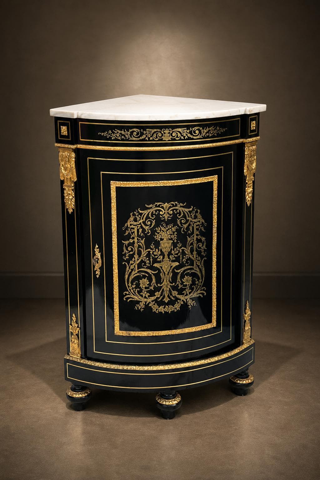 Napoleon III Boulle marquetry corner cabinet