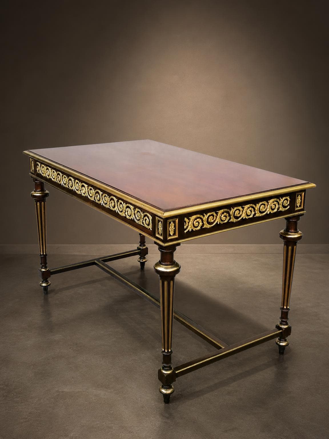Bureau en acajou & bronze Napoleon III style Sormani