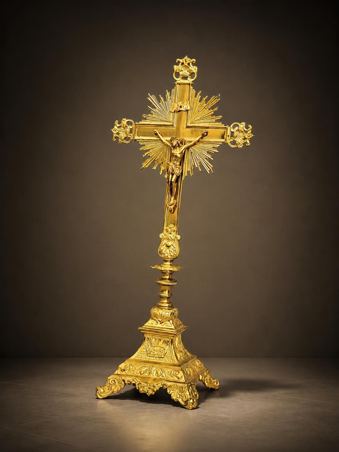 Crucifix en bronze doré Napoléon III