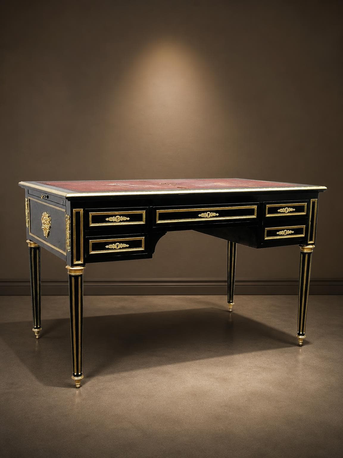 Bureau de ministre à tirettes Louis XVI Napoleon III