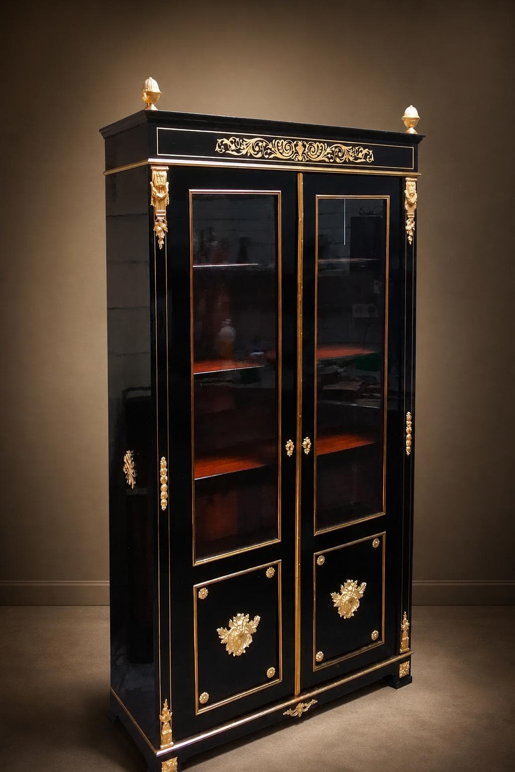 Napoleon III Boulle display cabinet bookcase