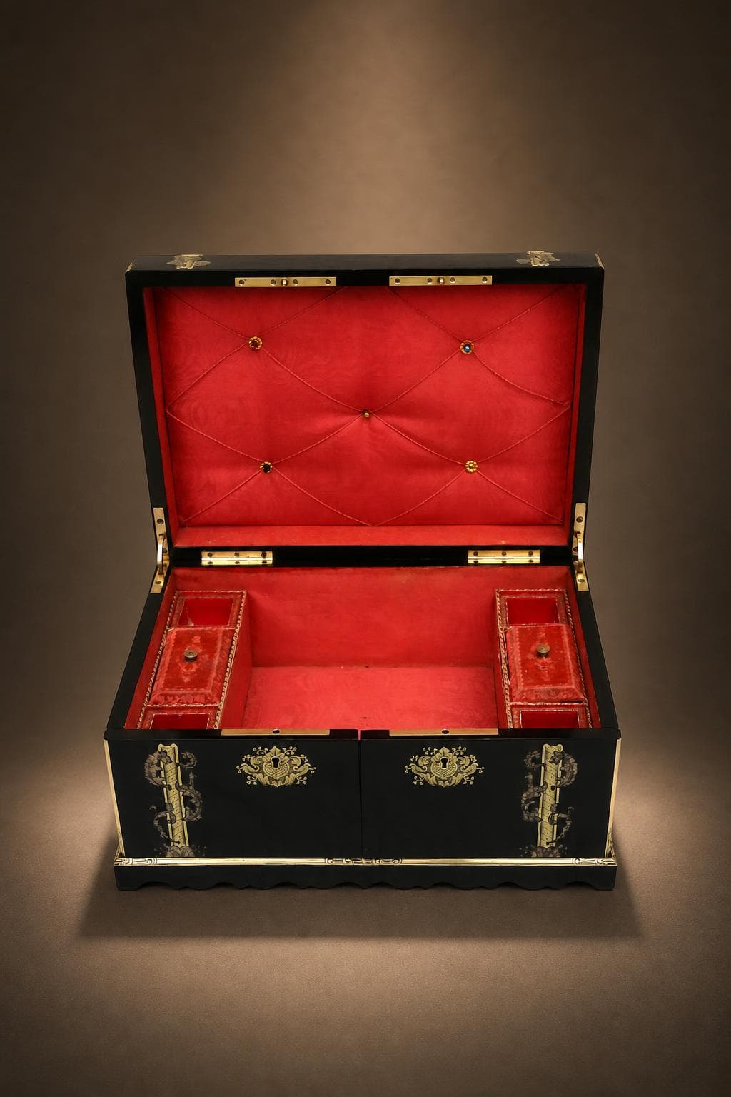 Coffret à bijoux marqueterie Boulle Napoléon III