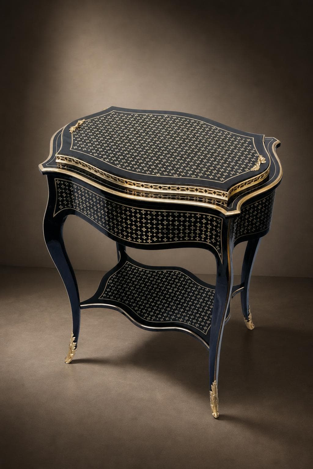 Jardiniere sur pied marqueterie Boulle à la reine Napoléon III