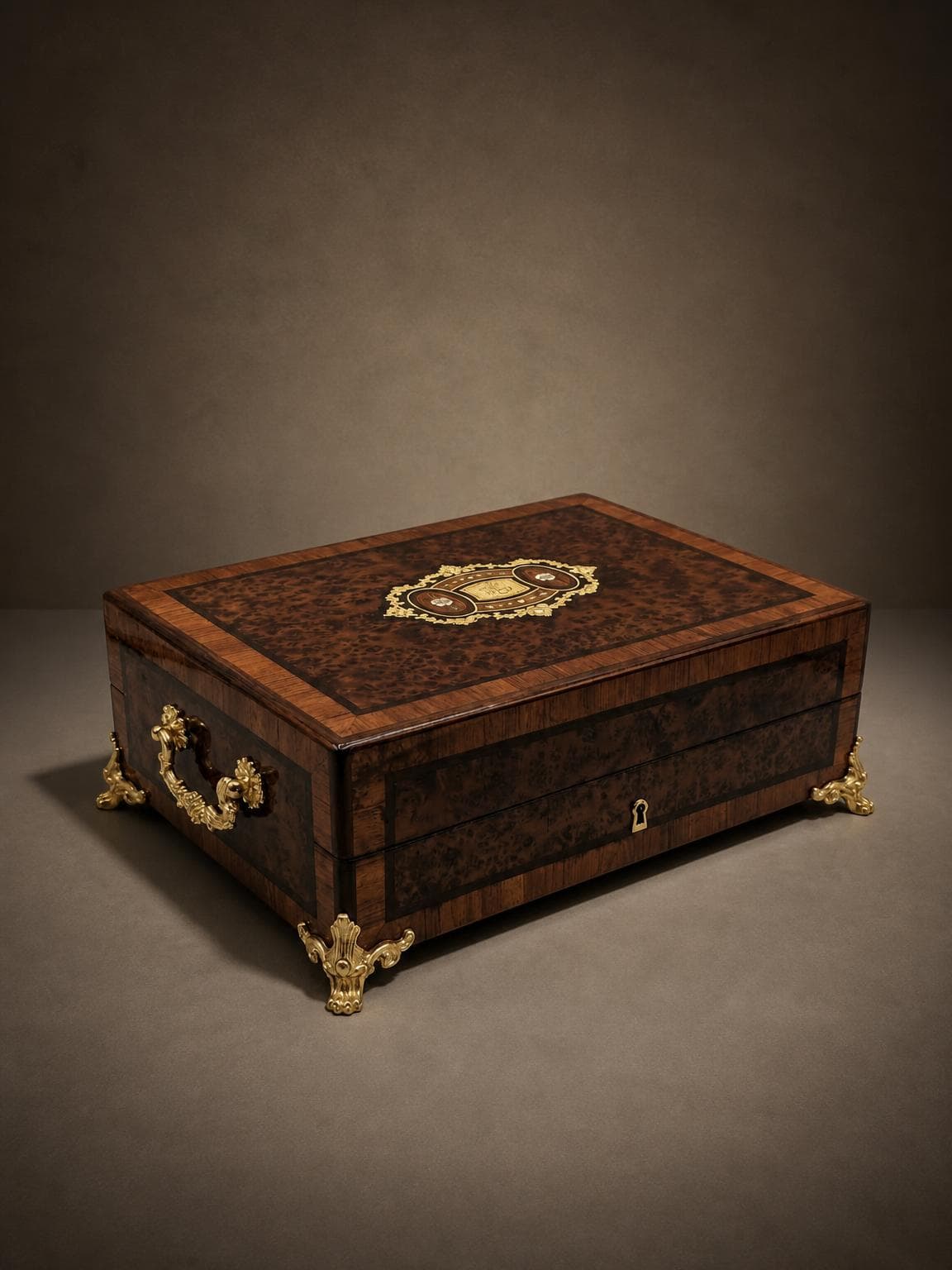 grand coffret a bijoux en marqueterie boulle